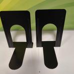 2-pack zwarte metalen boekensteunen hoogte 23 cm, Ophalen, Gebruikt, X, X