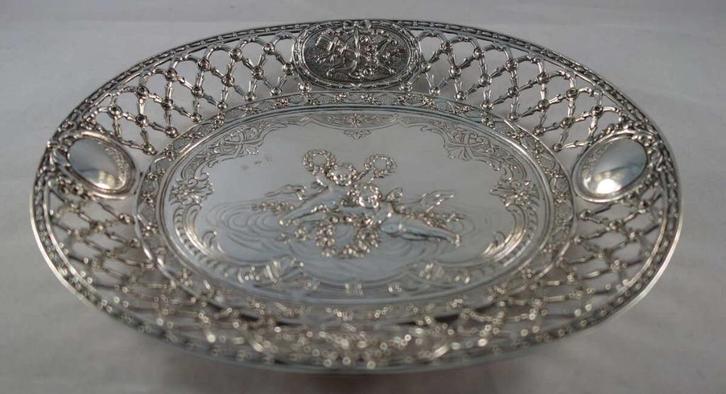 Antieke Zilveren Koekjeschaal, Antiek en Kunst, Antiek | Goud en Zilver, Ophalen of Verzenden