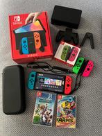 NINTENDO Switch OLED compleet + extra joy cons + twee games, Spelcomputers en Games, Spelcomputers | Nintendo Switch, Ophalen