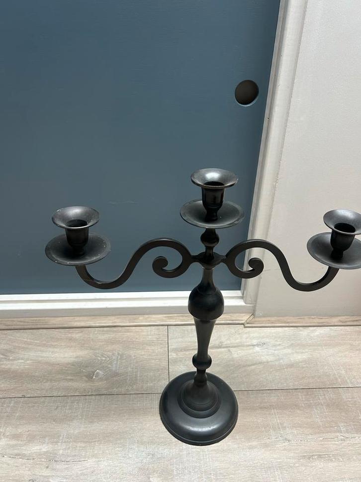 Zwarte Kandelaar - Sfeervolle Verlichting, Huis en Inrichting, Woonaccessoires | Kandelaars en Kaarsen, Gebruikt, Kandelaar, 25 tot 50 cm