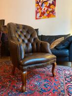 Leren Chesterfield fauteuil – klassiek & zeer comfortabel, Huis en Inrichting, Fauteuils, Ophalen, 75 tot 100 cm, Zo goed als nieuw