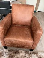 Mooie fauteuil loungestoel cognac microleder Haco als nieuw, Ophalen, Stoer microleder, Minder dan 75 cm, Leer
