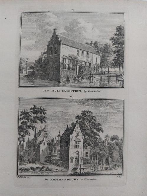 79-80 / Harmelen  Batenstein   Kopergravure 1773, Antiek en Kunst, Kunst | Etsen en Gravures, Ophalen of Verzenden