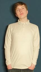 Beige Witte Polo Lange Mouw T Shirt Aspact Maat M, Maat 48/50 (M), Beige, Tommy Hilfiger, Ophalen of Verzenden
