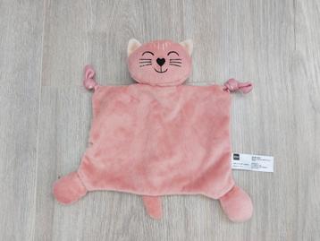 Knuffel knuffeldoekje Hema kat poes roze L86 beschikbaar voor biedingen
