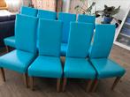 Eetkamer stoelen, Huis en Inrichting, Ophalen, Gebruikt, Blauw, Leer