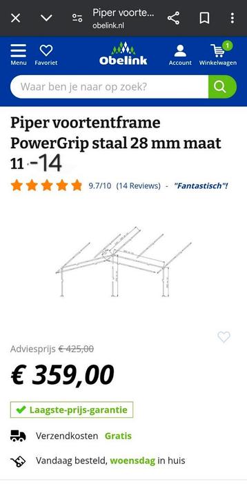 Piper Frame powergrip 3m staal 28mm maat 14 beschikbaar voor biedingen
