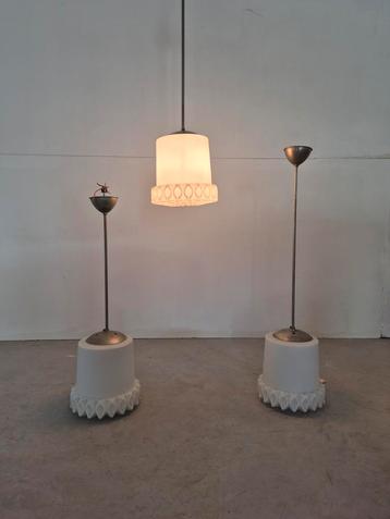 3 peil & putzler hustadt zonnebloem vintage opaline hanglamp beschikbaar voor biedingen