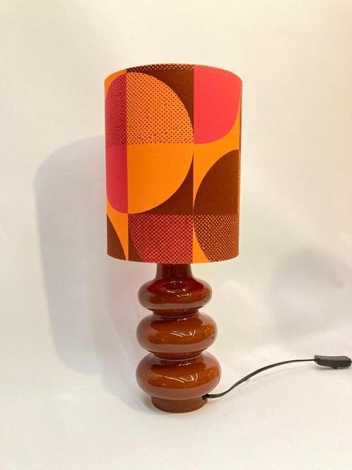 Retro design lamp roze bruin oranje, Huis en Inrichting, Lampen | Lampenkappen, Nieuw, Rond, Bruin, Overige kleuren, Ophalen of Verzenden