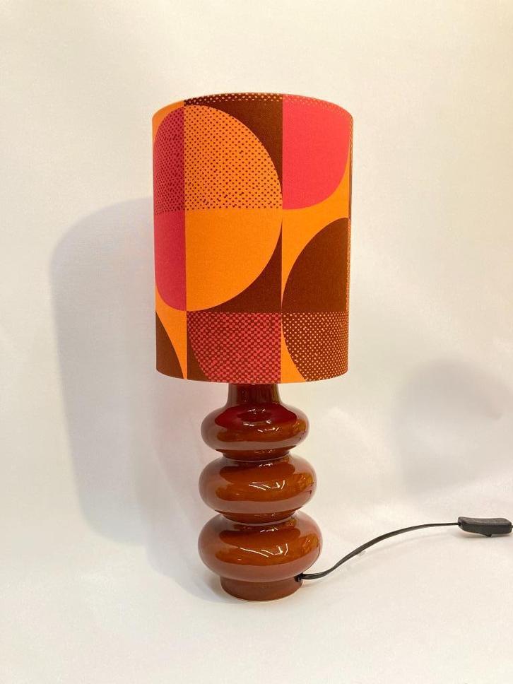 Retro design lampenkap roze bruin oranje, Huis en Inrichting, Lampen | Lampenkappen, Nieuw, Rond, Bruin, Overige kleuren, Ophalen of Verzenden