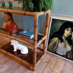 Lucky Vintage bamboe & rookglas rek of roomdivider, Ophalen, Met plank(en), Gebruikt, .
