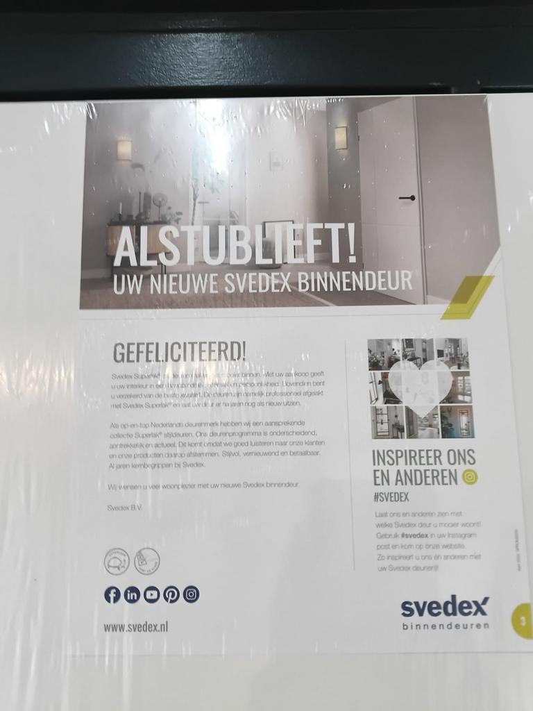 Svedex binnen deur nieuw superlak SL 1.0 alpine wit, Ophalen, Nieuw, Binnendeur, 215 cm of meer