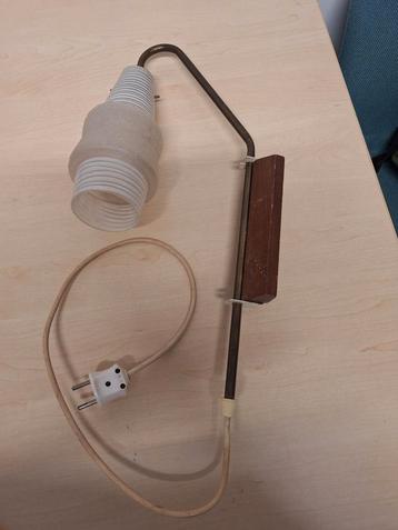 Vintage Wandlamp - Hout & Glas beschikbaar voor biedingen