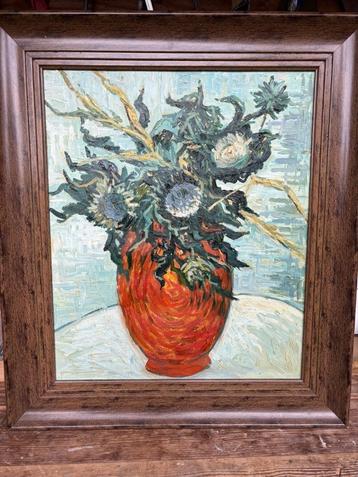 Van Gogh: Vaas met bloemen en distels (nageschilderd,78 x 67 beschikbaar voor biedingen