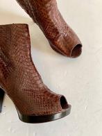 J95 Mare maat 39 lage leren open laarsjes schoenen hak leer, Bruin, Nieuw, Ophalen of Verzenden, Mare