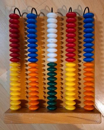 Vintage telraam/ abacus met 100 kralen beschikbaar voor biedingen