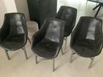 4 eetkamerstoelen stoelen antraciet grijs  GRATIS !!, Ophalen, Gebruikt, Grijs, Vier