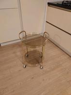 Gouden dranktafel / barcart, Ophalen, Minder dan 55 cm, Gebruikt, Rond