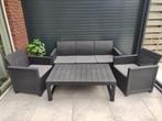 Leen bakker tuinbank set (bank + tafel), Ophalen, Gebruikt, Kunststof