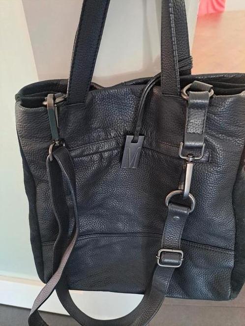 Leren (schouder) tas van Mart Visser, Sieraden, Tassen en Uiterlijk, Tassen | Schoudertassen, Zo goed als nieuw, Zwart, Ophalen of Verzenden