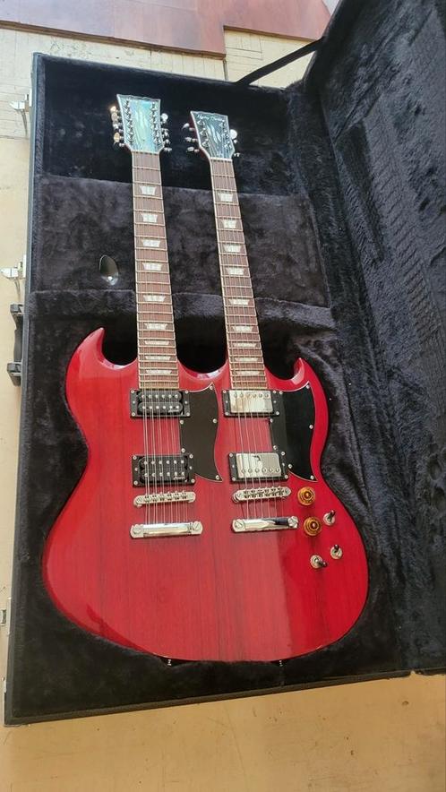 Harley Benton DC Custom 6/12 Cherry, Muziek en Instrumenten, Snaarinstrumenten | Gitaren | Elektrisch, Gebruikt, Solid body, Overige merken