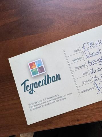 Tegoedbon Designtegels  beschikbaar voor biedingen