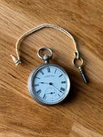 Antiek A.W.W. Co Waltham 925 zilveren zakhorloge met sleutel, Verzenden, Zilver