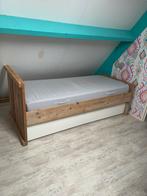 Steigerhouten Eenpersoonsbed met Lades + Matras, Ophalen, Gebruikt, 90 cm, Eenpersoons