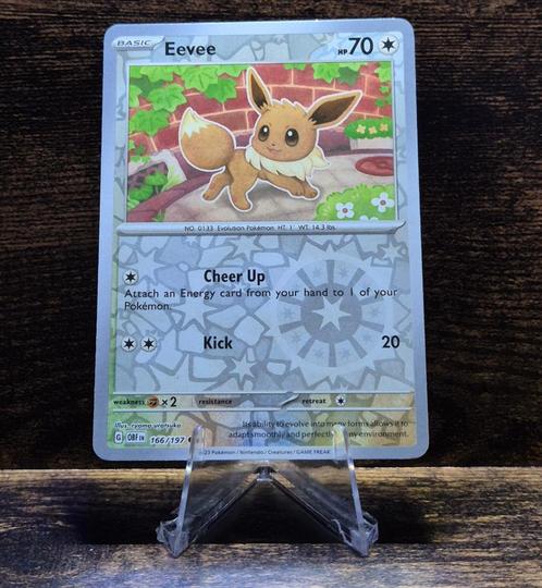 Eevee Reverse 166/197 Obsidian Flames, Hobby en Vrije tijd, Verzamelkaartspellen | Pokémon, Nieuw, Losse kaart, Foil, Verzenden