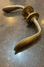 1xset Deurklink Antiek 100+JAAR OUD, nikkel Deurkruk vintage, Antiek en Kunst, Ophalen of Verzenden