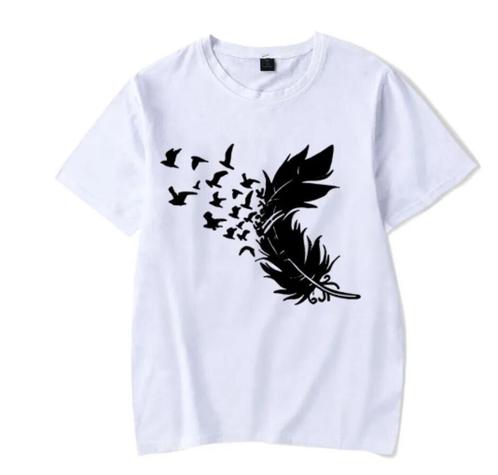 Nieuw wit XL T-shirt Veer & vogels, Kleding | Heren, T-shirts, Nieuw, Maat 56/58 (XL), Wit, Ophalen of Verzenden