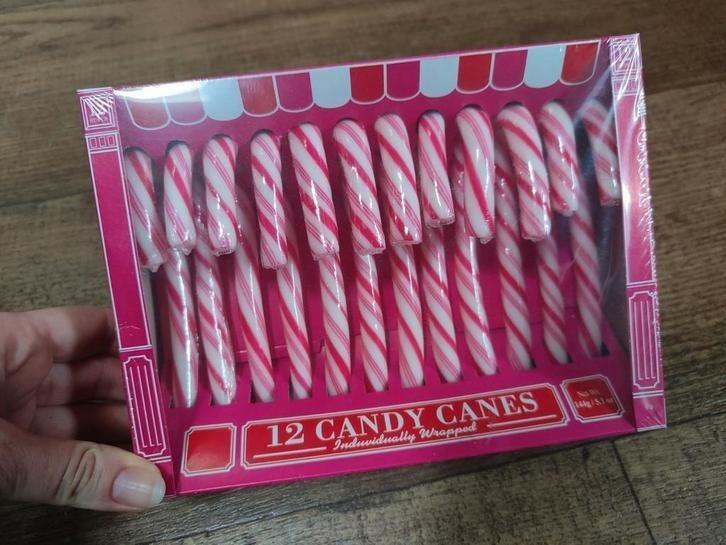 12 Candy canes, roze snoepstokken, Diversen, Kerst, Nieuw, Ophalen of Verzenden