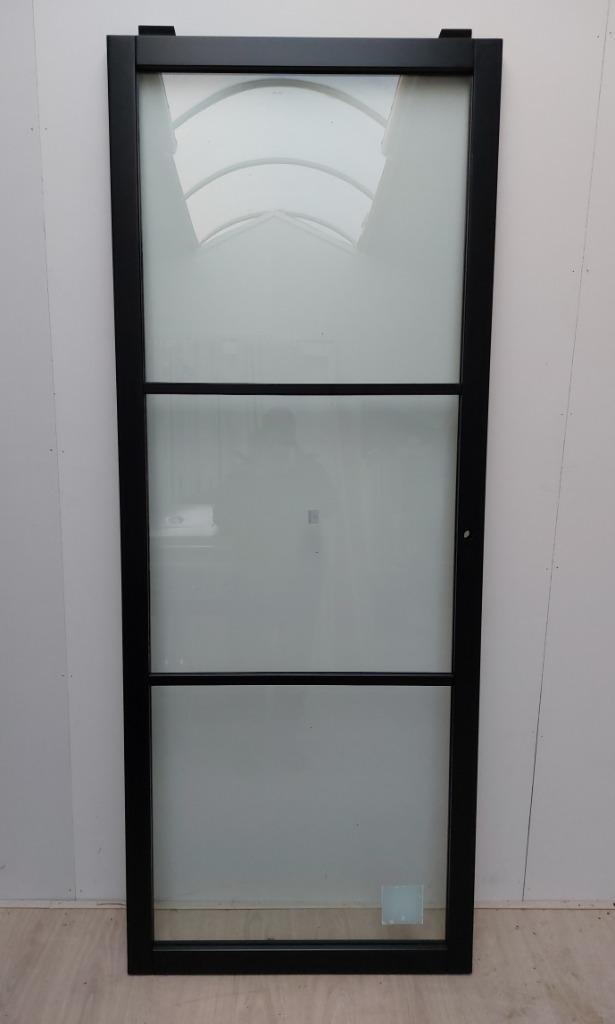 Staallook binnendeur met 1 cm dik veiligheidsglas, Doe-het-zelf en Verbouw, Deuren en Horren, Nieuw, Binnendeur, 215 cm of meer