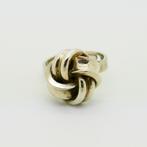 Vintage zilveren ring met knoopmotief, Gebruikt, Verzenden, 17 tot 18, Nvt