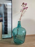 Grote glazen flesvaas, Ophalen of Verzenden, Minder dan 50 cm, Groen, Glas