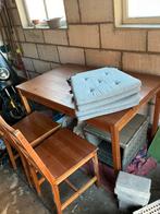 Tafel met 4stoelen, Ophalen, Gebruikt, Rechthoekig, 50 tot 100 cm