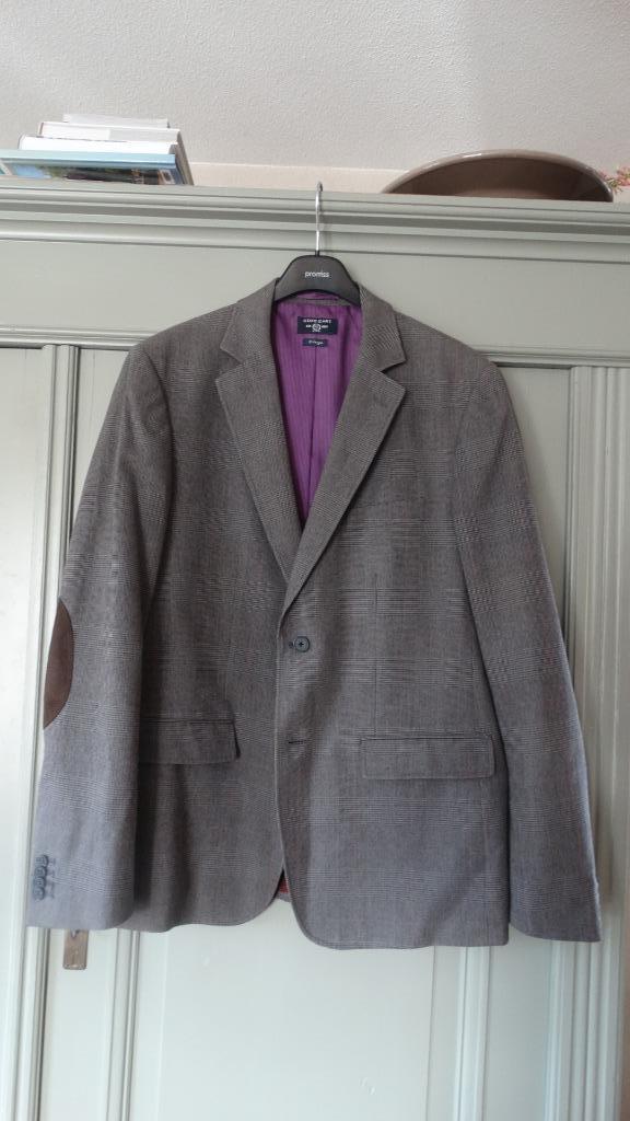 State of Art grijs geblokt colbertjasje, maat XL, Kleding | Heren, Kostuums en Colberts, Zo goed als nieuw, Maat 52/54 (L), Grijs