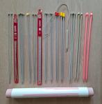 34 breinaalden (maat 2 t/m 10 mm) met koker, Ophalen of Verzenden, Gebruikt, Breien, Naald