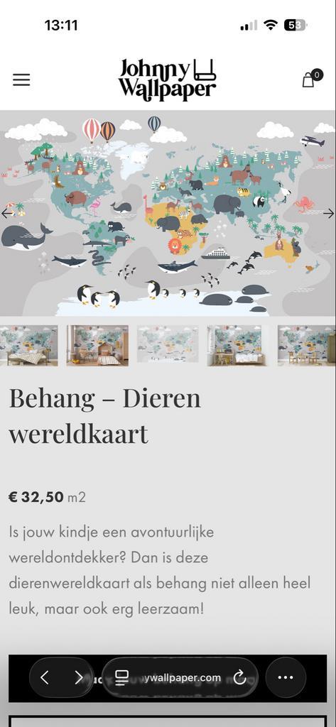Johnny Wallpaper Behang - 220x312cm, Huis en Inrichting, Stoffering | Behang, minder dan 10 m², Ophalen of Verzenden