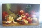 18 e eeuws stilleven, glas met schaal en appels, Antiek en Kunst, Kunst | Schilderijen | Klassiek, Verzenden