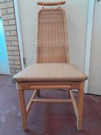 Stoel 4 eetkamerstoelen rotan riet nieuw leren skai zitting, Huis en Inrichting, Stoelen, Bruin, Onbekend, Ophalen of Verzenden