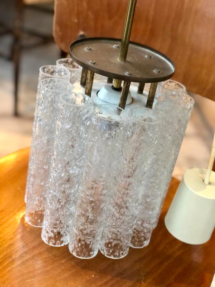 Doria Leuchten lamp hanglamp vintage glazen cilinders glas, Huis en Inrichting, Lampen | Hanglampen, Gebruikt, Minder dan 50 cm