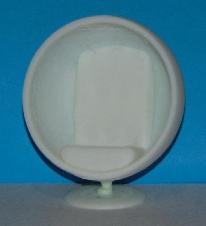 Coconstoel voor poppenhuis in 1:12 - wit - 3D-print, Verzamelen, Poppenhuizen en Toebehoren, Nieuw, Overige typen, Verzenden