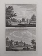 124-125 Goudsche Sluis en Dorp Oudshoorn Gravure J. Bulthuis, Antiek en Kunst, Kunst | Etsen en Gravures, Ophalen of Verzenden