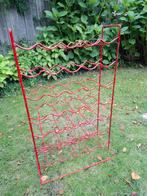 Vintage rood flessenrek voor 35 flessen, Ophalen, Gebruikt, 25 flessen of meer, Metaal