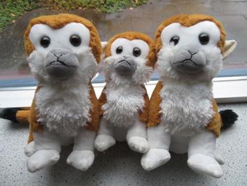 Aap merk Paws Dinotoys zacht bruin wit grijs velours beschikbaar voor biedingen