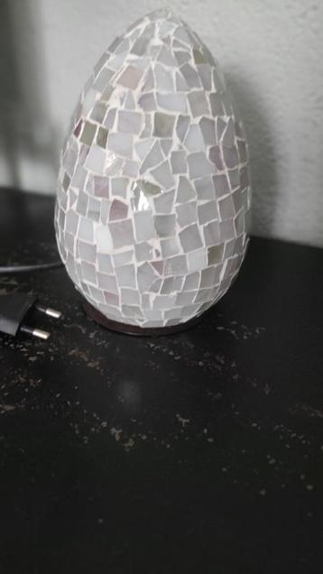 Oosterse mozaïek-lamp tafellamp egg-lamp wit glas beschikbaar voor biedingen