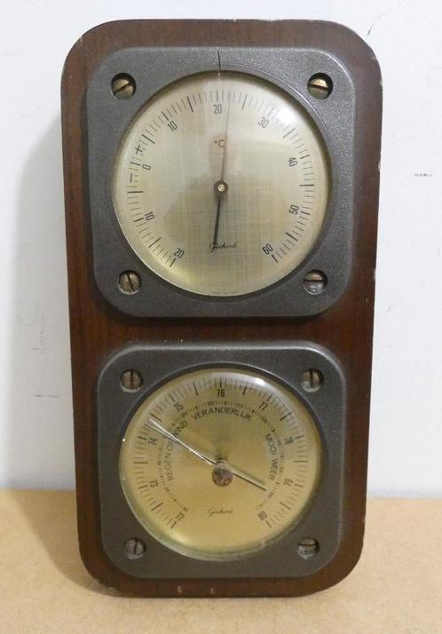 Vintage barometer en themperatuur meter Gischard [995], Antiek en Kunst, Antiek | Woonaccessoires, Ophalen