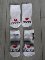NIEUW! 2 Paar Babysokken Mama & Papa >Snelle Verzending!<, Ophalen of Verzenden, Nieuw, Jongetje of Meisje, Sokjes