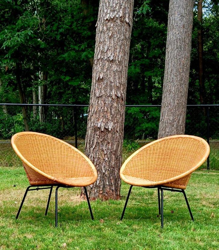 2 Wicker chairs, Tuin en Terras, Tuinstoelen, Gebruikt, Wicker, Ophalen